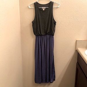 Gray & Purple LOFT Midi Dress